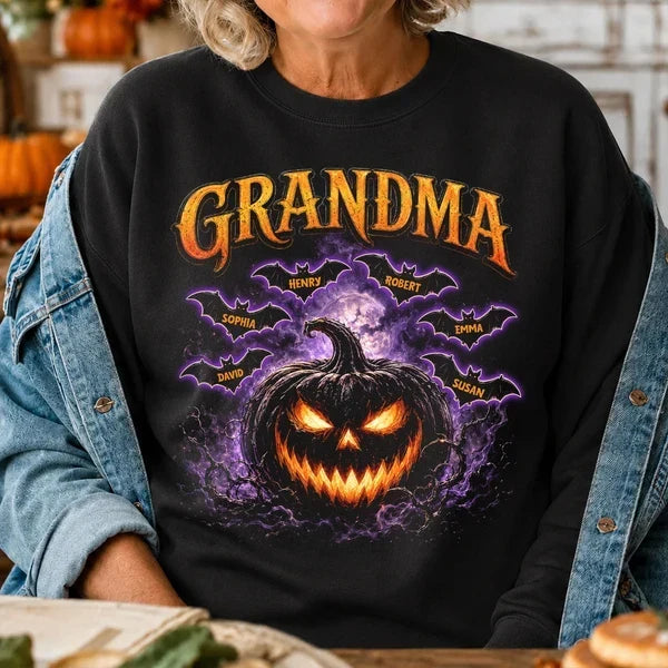 Personalized Grandma Jack O Lantern Halloween Shirt