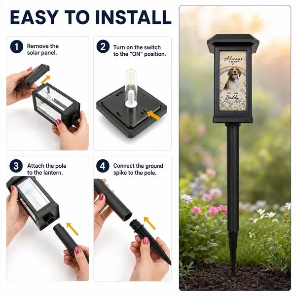 Personalized Sunflower Pet Memorial Solar Garden Light