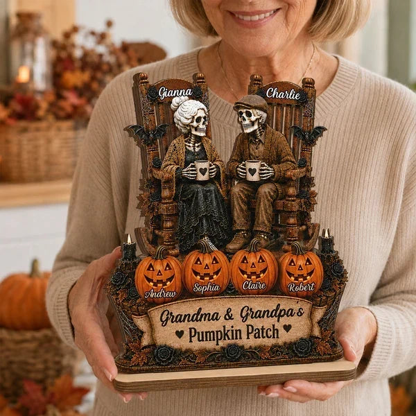 Personalized Skeleton Couple Wooden Plaque