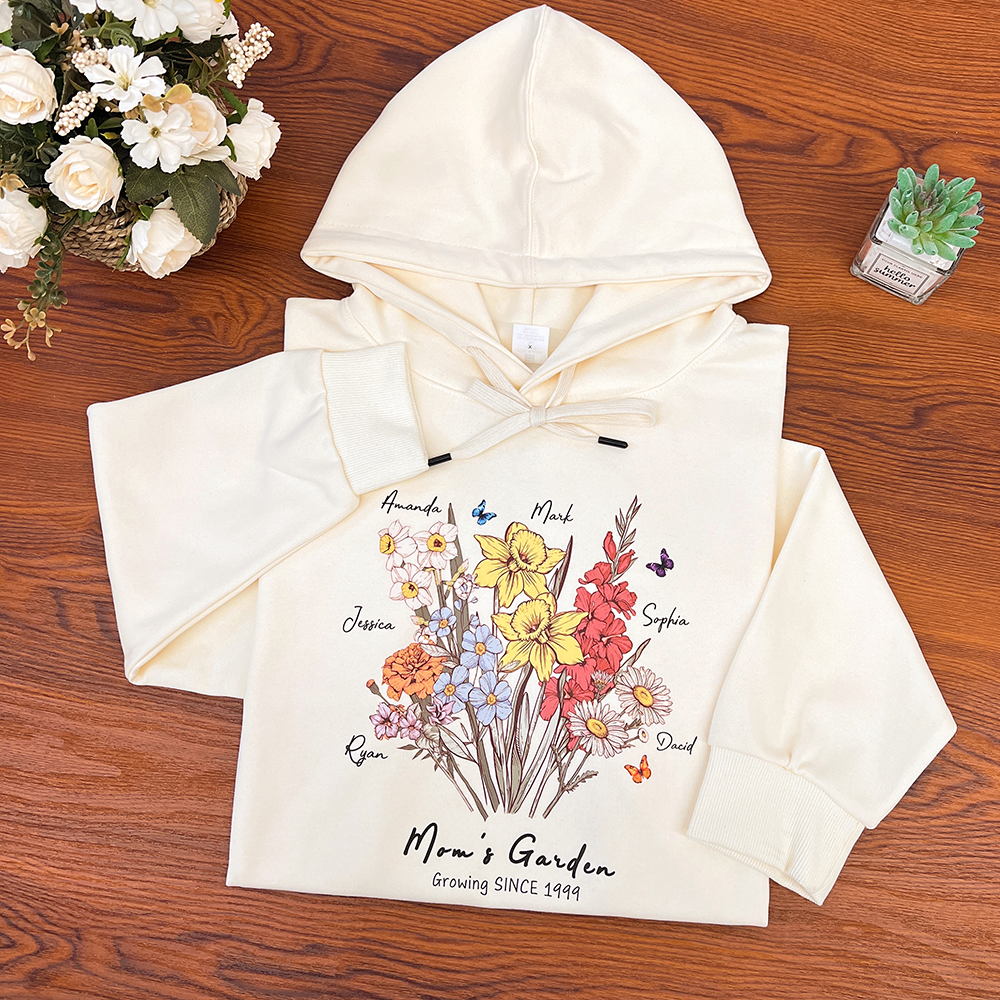 Custom Birth Month Flower Sweatshirts Mom's Garden Shirt