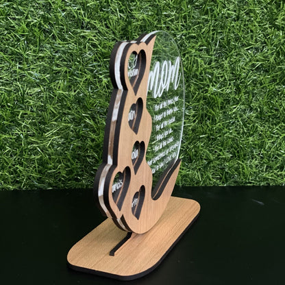 💕Gifts for Mom, Grandma Personalized Cherrywood - Acrylic - Birch wood Plaque