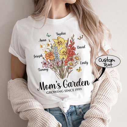 Custom Birth Month Flower Sweatshirts Mom's Garden Shirt